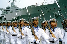 PLAN sailors in Qingdao