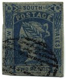 New South Wales stamp, 1855 2p blue
