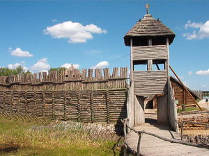Gate to the reconstructed settlement