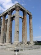 The Temple of Olympian Zeus in Athens, showing columns with Corinthian capitals