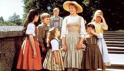 Julie Andrews as Maria, with the Von Trapp children in The Sound of Music.