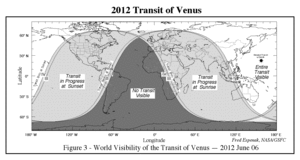 Where the 2012 transit will be visible
