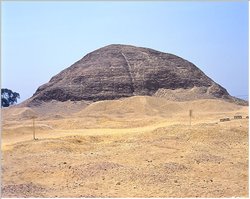 The Pyramid of Amenemhet III at Hawarra, viewed from the east.