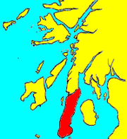 Kintyre shown within Argyll