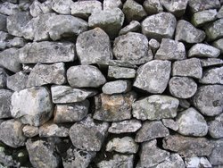 Detail of a dry stone wall in the .