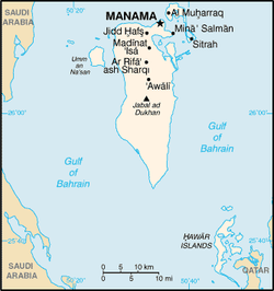 Map of Bahrain.