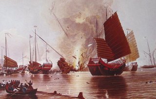 A Chinese ship is destroyed by the Nemesis in this 19th century British 