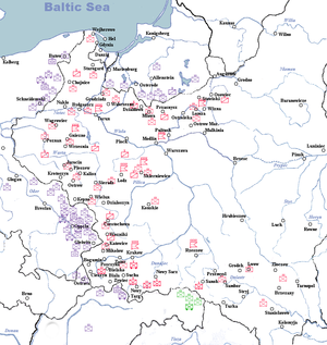 Deployment of German and Polish divisions, , .