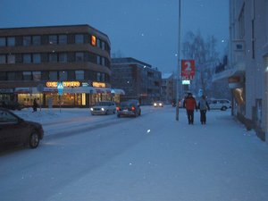 City scenery of Rovaniemi in January 2004