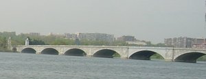 Arlington Memorial Bridge viewed from the southeast with  visible in the background