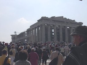 Crowds of tourists surround the Parthenon nearly every day.