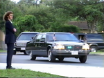 George W. Bush's motorcade entering Emma E. Booker Elementary School