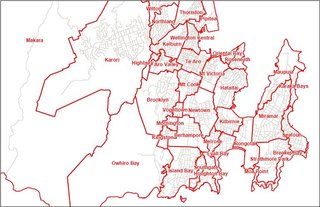 Map of Wellington suburbs