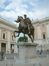 The Marcus Aurelius on  is the prototype of all modern equestrian sculptures, since it was displayed uninterruptly for eighteen ceturies