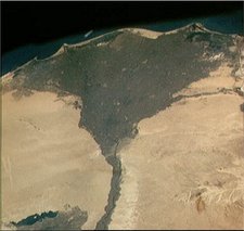  satellite photograph of the Nile Delta