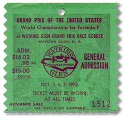 1973 Watkins Glen grand prix ticket