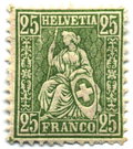 25 centimes, 1881, granite paper