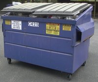 A dumpster awaiting pick-up