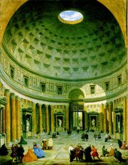 The interior of the Pantheon in the 18th century (Painting by Giovanni Panini)