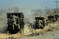 IDF armored Caterpillar D9 bulldozers in  during .