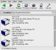 ESP Print Pro's printer manager allows you to manage printers, printer classes, and jobs on any server in a given network.