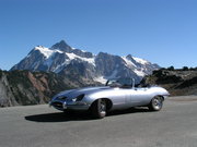 1965 Jaguar E-type OTS, in front of  in the North Cascades, .