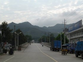 A street in Yaodu, a small town and county seat of ,  , southern Anhui Province