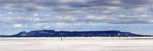The Sleeping Giant, as seen from the Thunder Bay Marina, is a symbol of the city.
