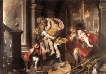 Aeneas flees burning Troy, Federico Barocci, 1598 , Rome