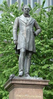 Statue of Robert Stephenson at Euston Station, London