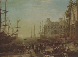 Seaport, a painting by , 
