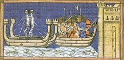 King Louis IX of France leads the capture of Damietta in 1249 in the Seventh Crusade.