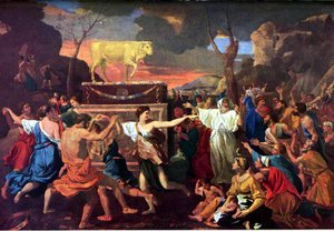 Adoration of the Golden Calf by : imagery influenced by the Greco-Roman 