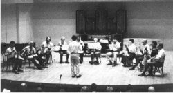 Simon Proctor conducting his Amherst Suite at the Amhurst early brass festival in 1986
