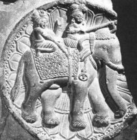   war elephant, relief at , 