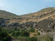 View of the Ajanta caves