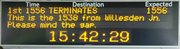 Electronic Information board on a Clapham Junction platform
