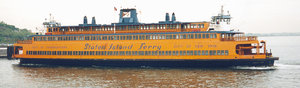 A Kennedy class Ferry arriving at the Saint George Terminal, Staten Island, New York
