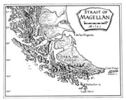 The Straits of Magellan cut through the southern tip of  connecting the  and .