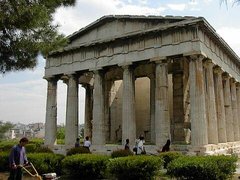 The Temple of Hephaestus in Athens, showing columns with Doric capitals
