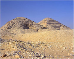 The Pyramids of Niuserre and Neferirkare at Abu Sir, viewed from the southeast