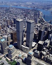 An aerial view of the WTC