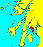 Bute shown within Argyll and Bute
