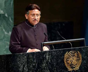General Pervez Musharraf, President and Chief Executive of the Islamic Republic of Pakistan, addressing the  General Assembly on , 