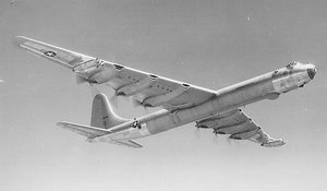 A Convair B-36J in flight
