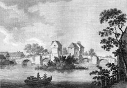 A former version of Bedford Bridge in 1783.