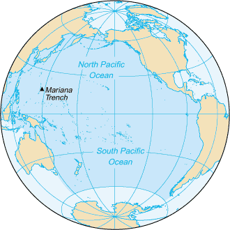 Map of Pacific Ocean