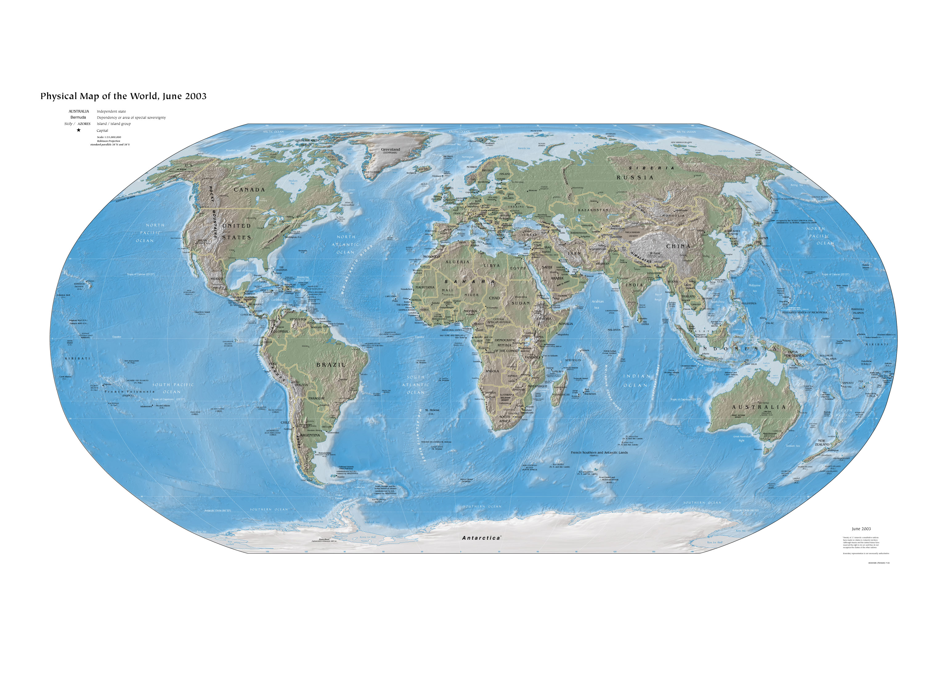 Physical Map of the World