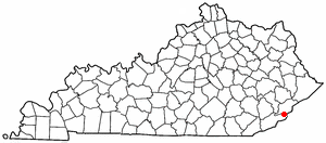 Location of Benham, Kentucky