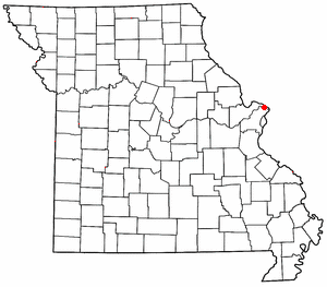 Location of West Alton, Missouri